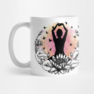 Yoga Meditation, Spirituality Art, Meditation Artwork, Flower Art, Chakra, positive energy Mug